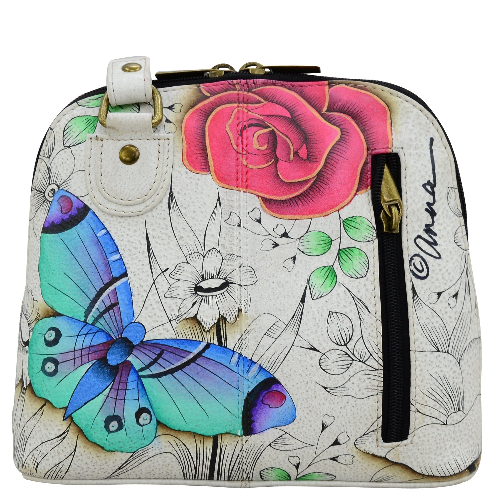 Small Multi Compartment Zip-Around Organizer - 8109| Anuschka Leather India