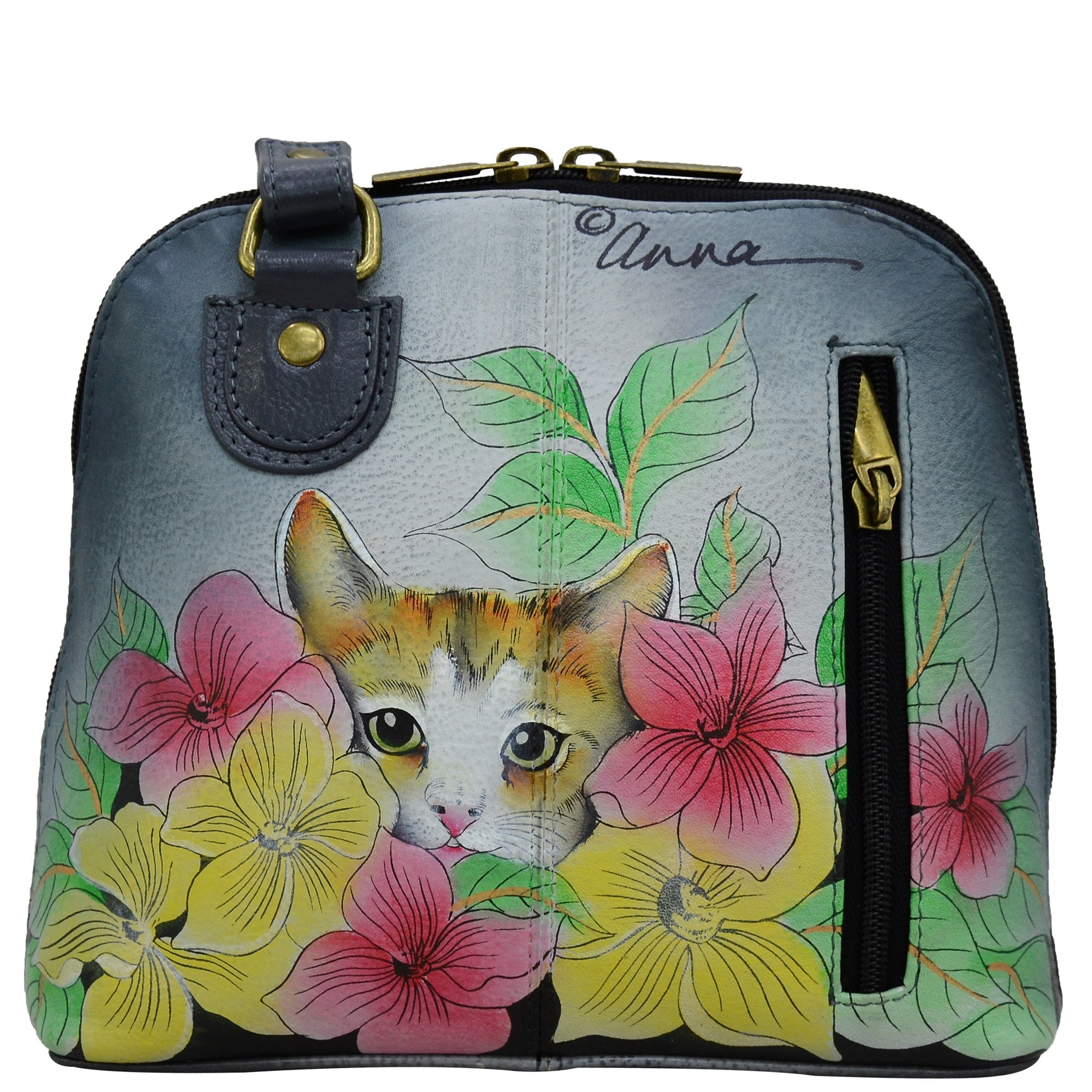 Small Multi Compartment Zip-Around Organizer - 8109| Anuschka Leather India