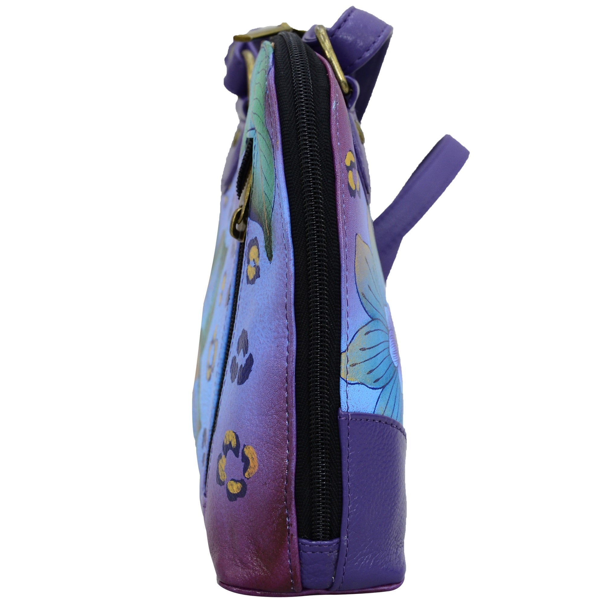 Small Multi Compartment Zip-Around Organizer - 8109| Anuschka Leather India