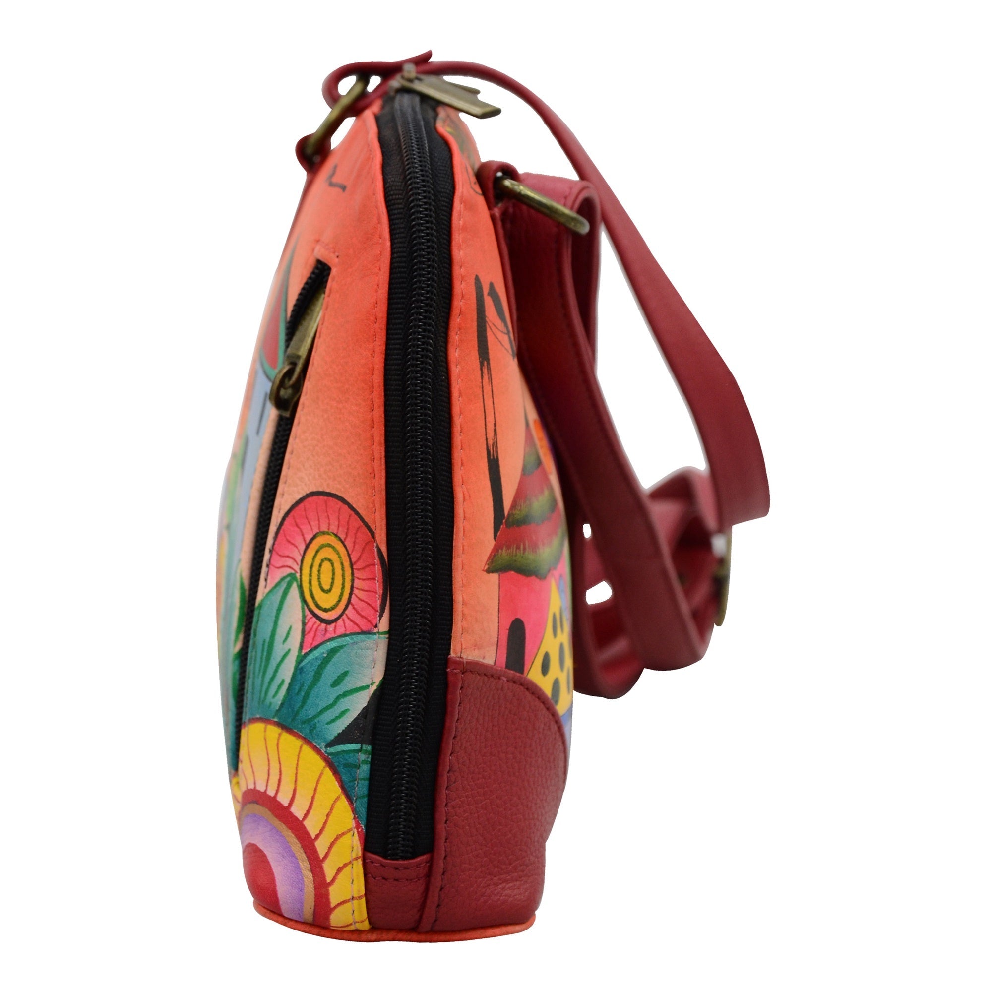 Small Multi Compartment Zip-Around Organizer - 8109| Anuschka Leather India