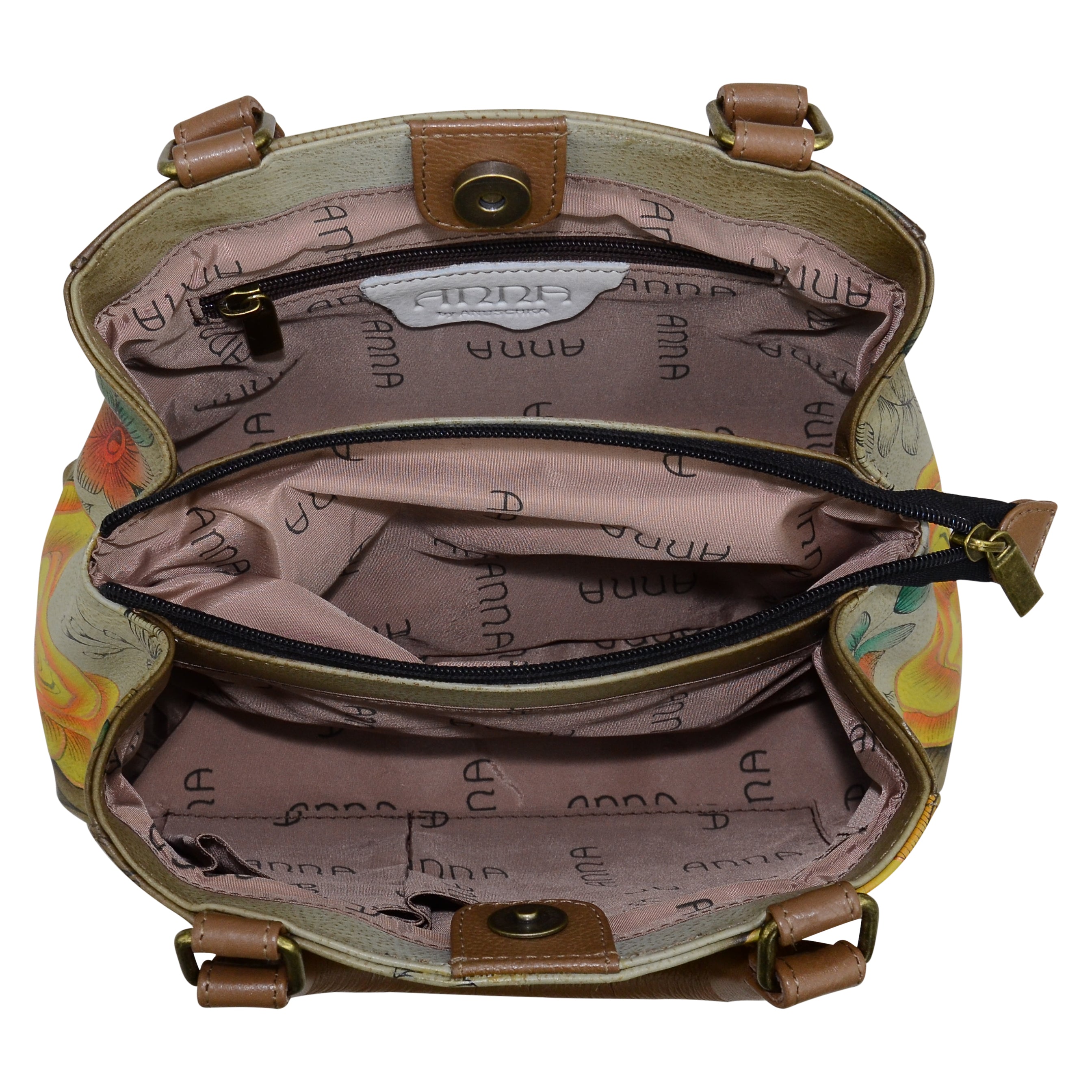 Small Multi compartment Satchel - 8325| Anuschka Leather India
