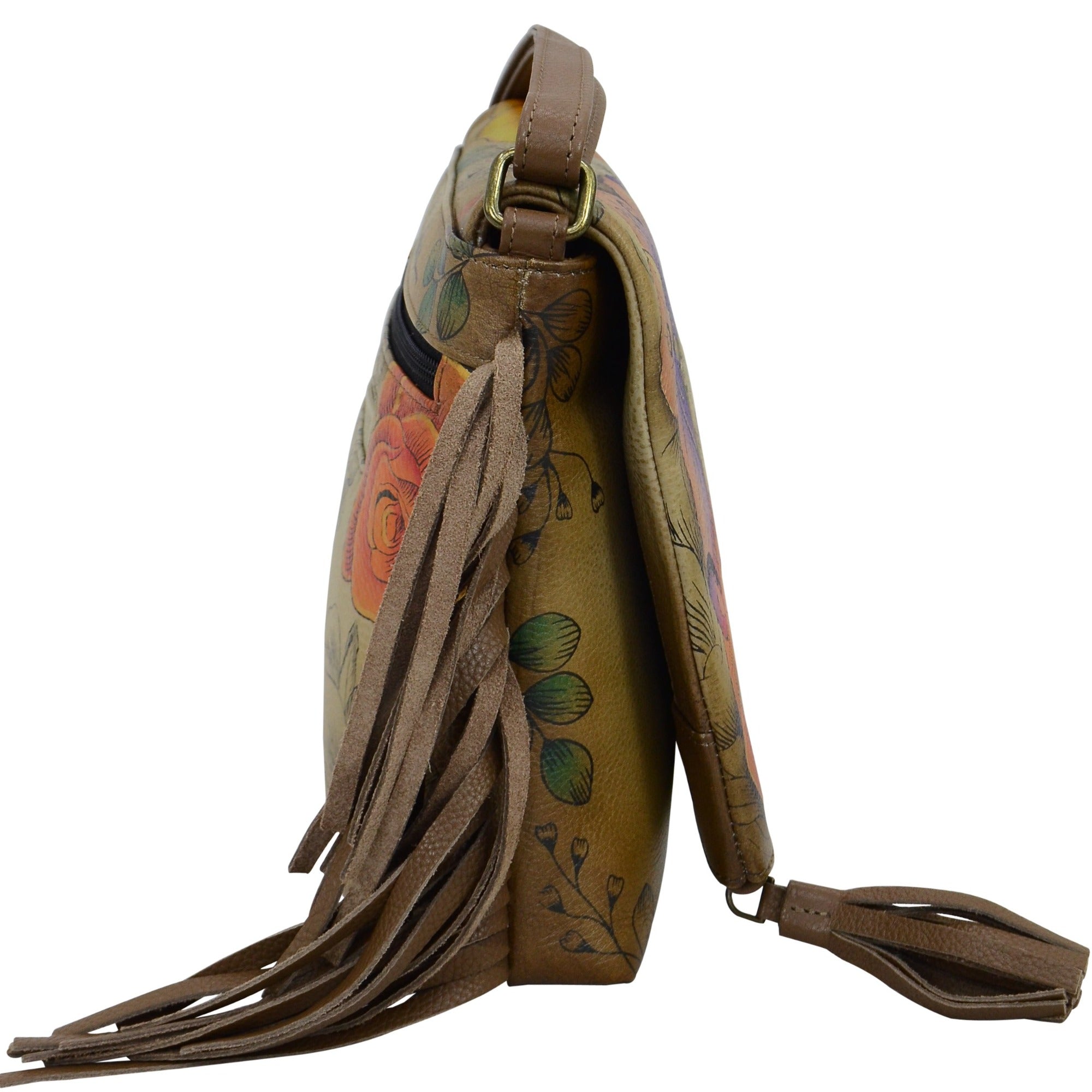 Fringed Flap Crossbody - 8335| Anuschka Leather India