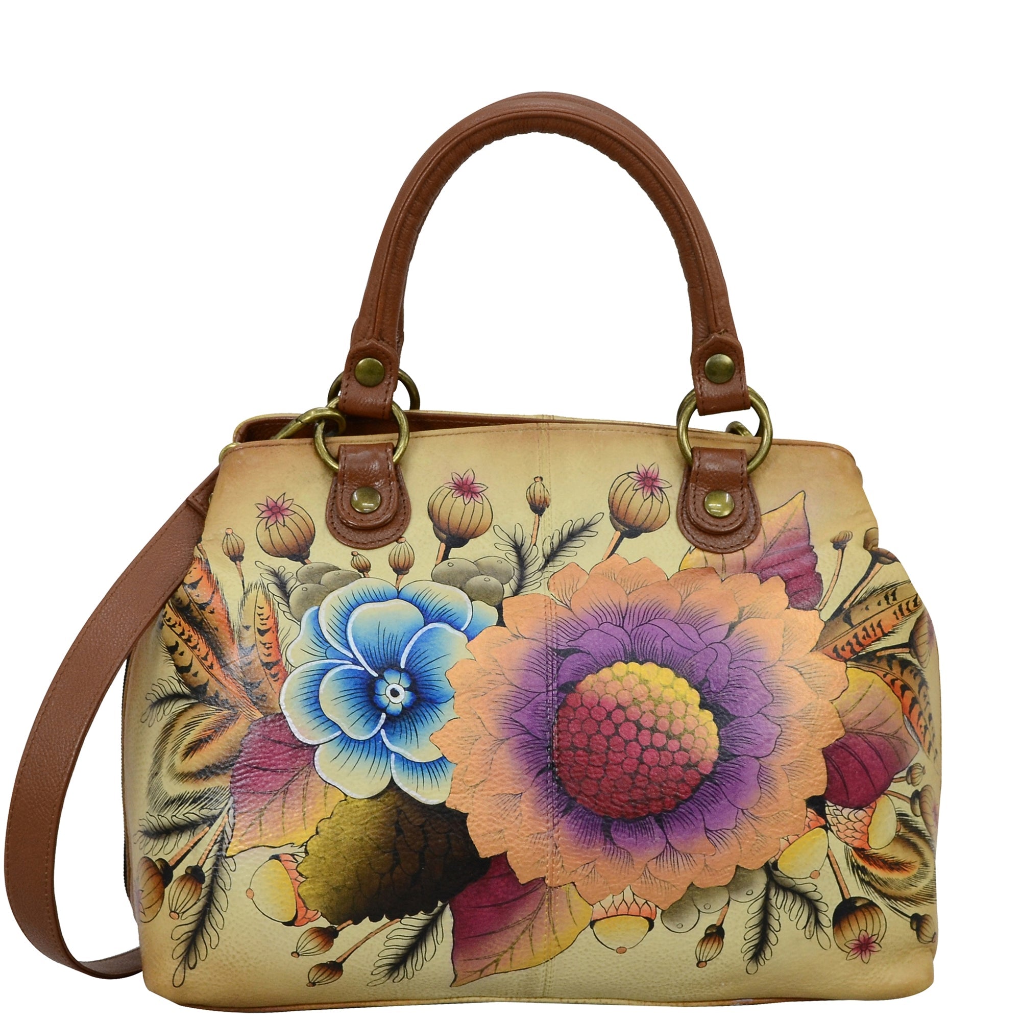 Multi Compartment Satchel - 8392| Anuschka Leather India
