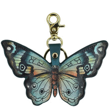 Load image into Gallery viewer, Anuschka Leather Bag Charm with Butterfly Melody painting
