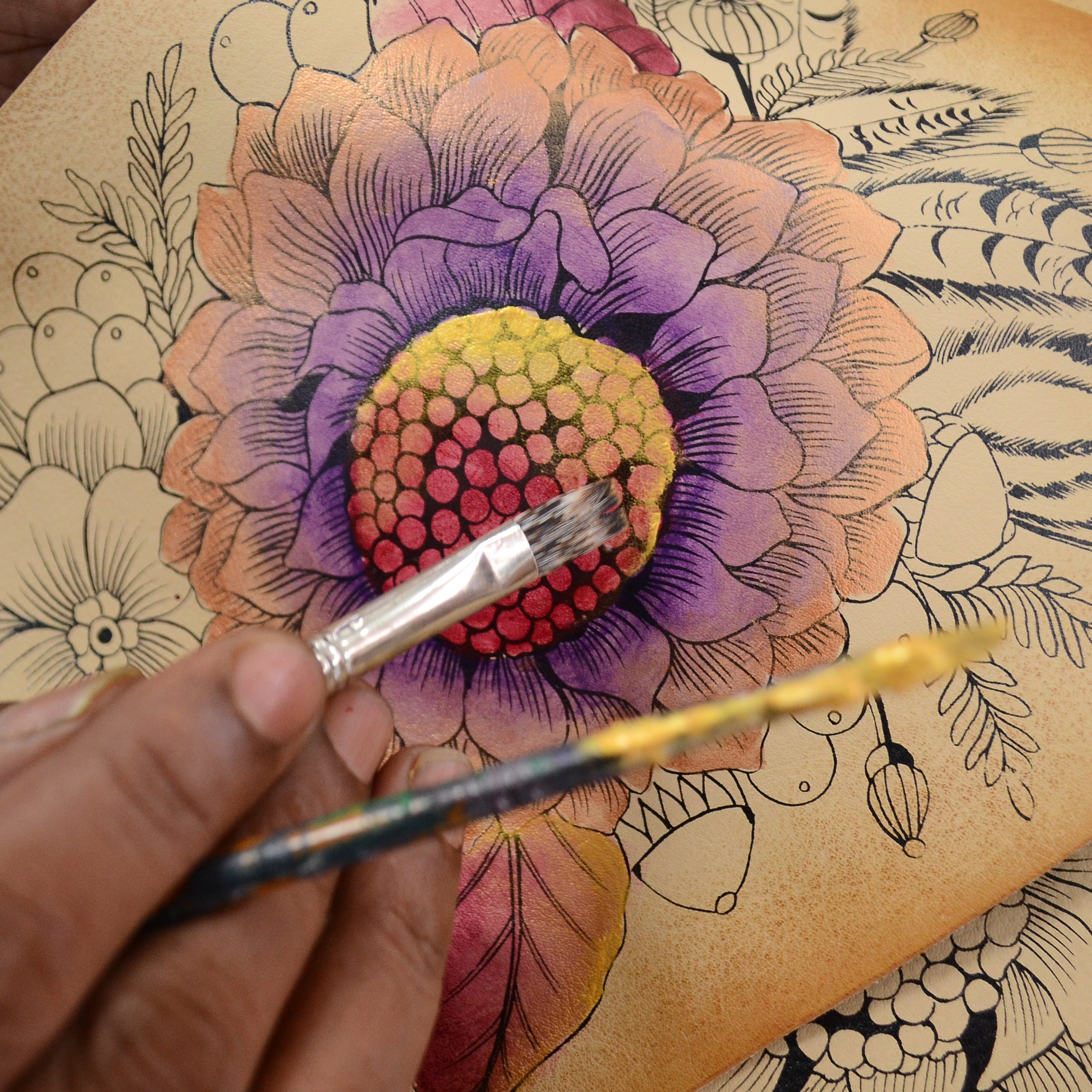 Multi Compartment Satchel - 8392| Anuschka Leather India